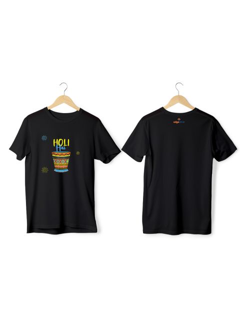 Greys&Blues Rangotsav Pima Round Neck T-Shirt - Black