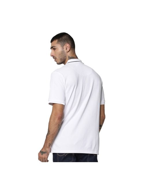 Jack & Jones Cool Max Polo T-Shirt White with Black Tipping