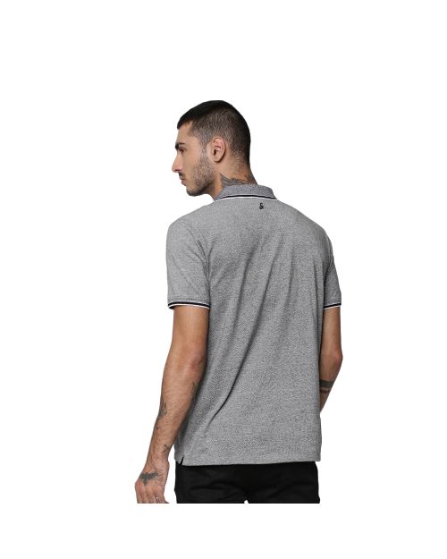Jack&Jones Viktor Polo T-Shirt- Grey Melange with Black